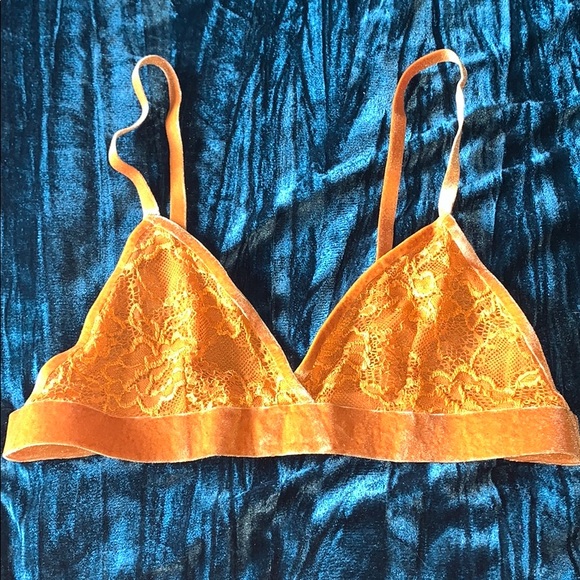 Shimera Yellow Lace Velvet Bra Mustard Yellow - Picture 5 of 9